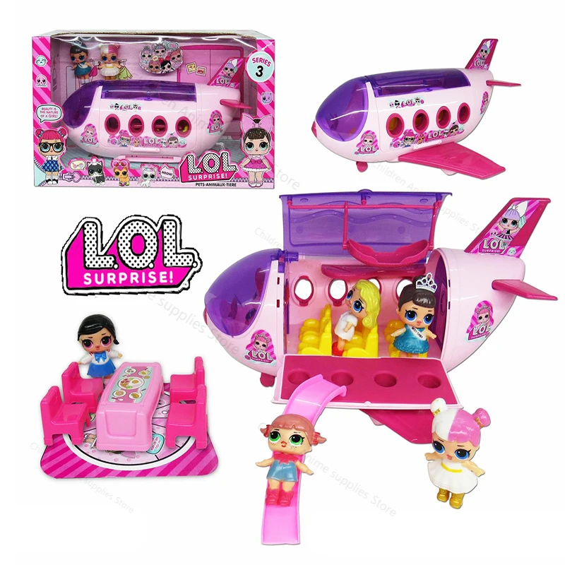 

LOL Surprise Dolls Toys Dress Up Deluxe Airplane Suit Action Figure Model Amusement Set Kids Toys for Children Birthday Gifts