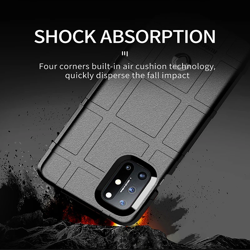 Rugged Shiled Shockproof Case For OnePlus 8T 9 8 7T 7 10 Pro 10R Nord 2T N10 N100 N20 CE 2 Lite 5G Soft TPU Silicone Back Cover