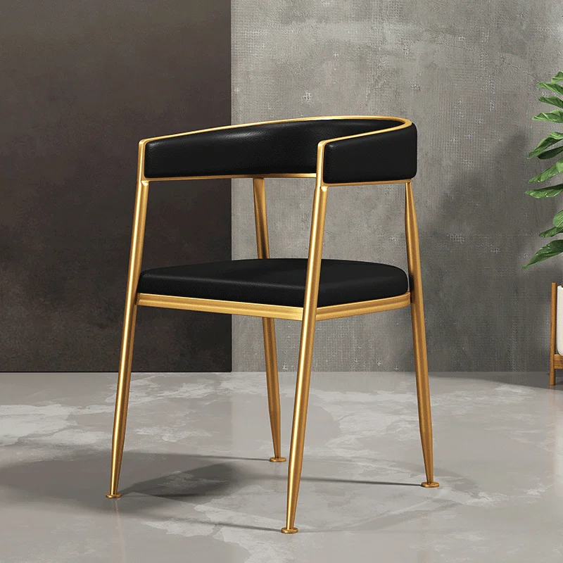 

Unique Metal Dining Chairs Modern Gold Legs Minimalist Upholstered Chair Desk Lounge Cadeiras De Jantar Home Furniture ZY35XP