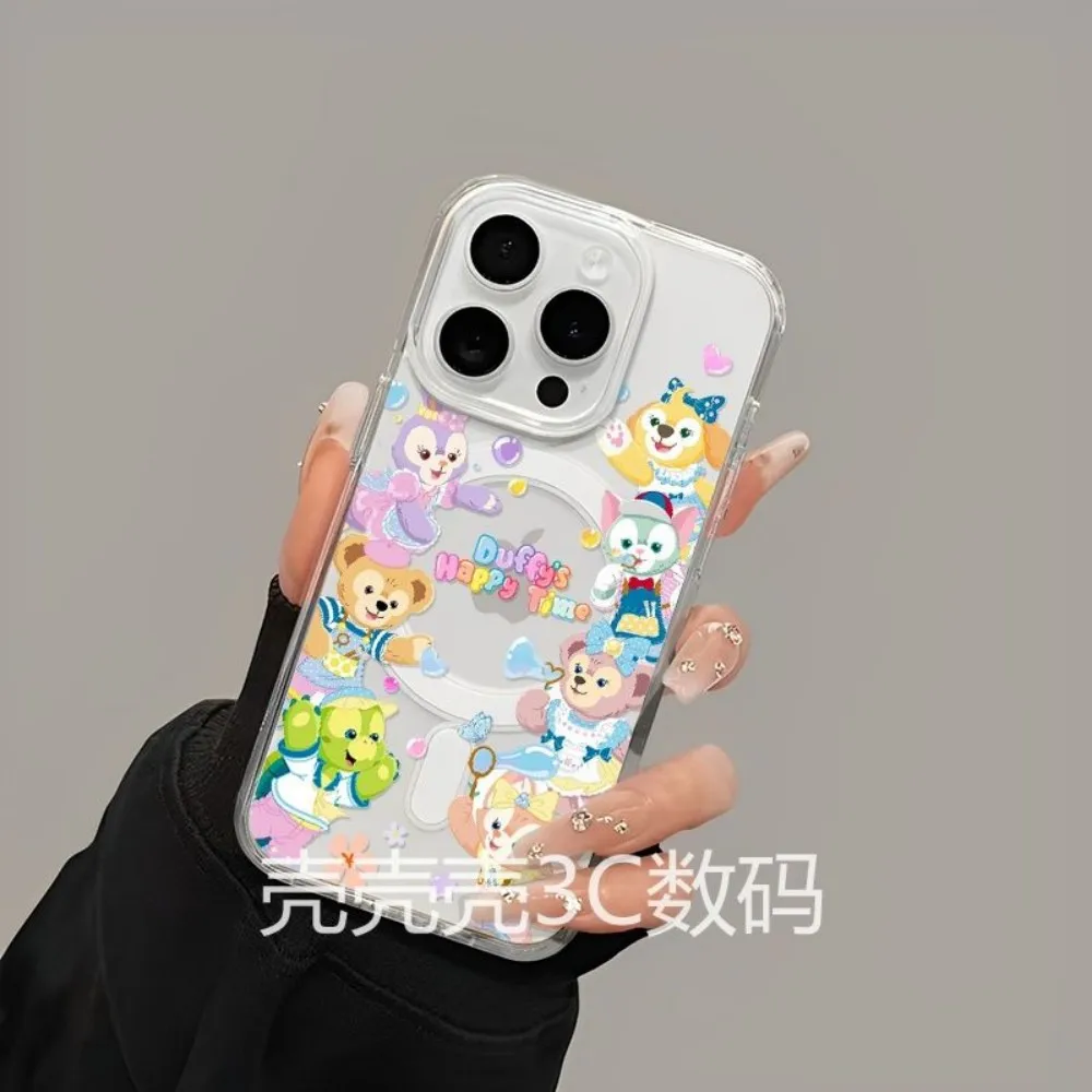 Фото ГОРЯЧАЯ НОВИНКА: Магнитный чехол для iPhone 17, 16, 15, 14, 13, 12, 11, 8, 7 Air Plus Pro Max – Мягкий прозрачный чехол из ТПУ с мультяшными персонажами LinaBellS и StellaLouS №2