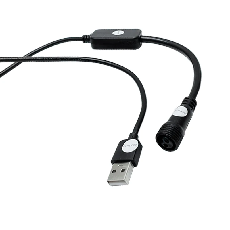Фото USB-кабель-удлинитель с разъемом USB (мужской) на 2-контактный разъем (женский) для зарядки, 1 м, подходит для солнечных светильников №2