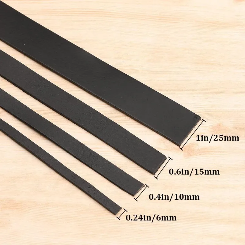 Плоский ремешок из натуральной кожи 3 рулона черные кожаные ремешки толщиной 6 мм
