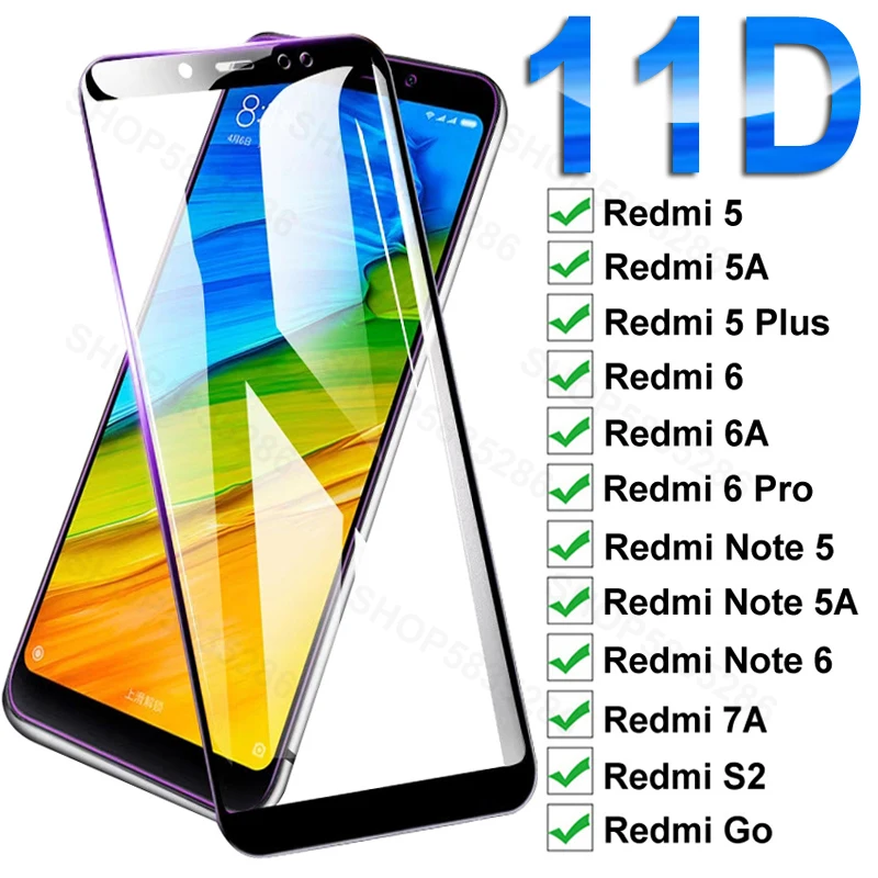 

Защитное стекло 9D для Xiaomi Redmi 5 Plus 6 6A 7A S2 Go, пленка из закаленного стекла для экрана Redmi Note 5, 5A, 6 Pro, 1-5 шт.