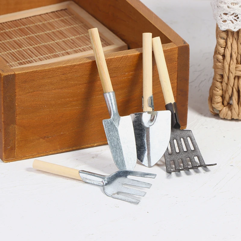 

1PC 1:12 Scale Dollhouse Miniature Shovel Hoe Pitchfork Mini Farming Tools Modle Toys Fairy Garden Accessories Furniture Toys