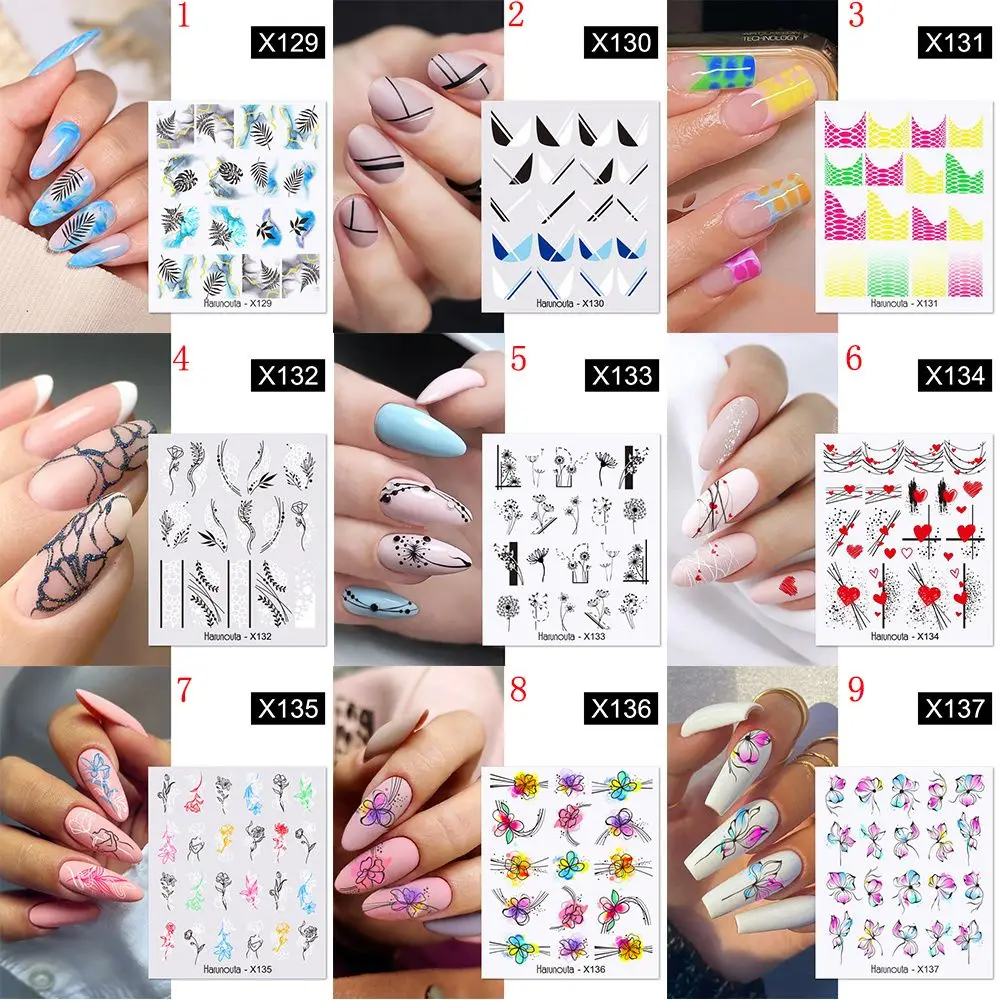 

Manicure Design Tips Waterproof Flowers Nail Sticker Transfer Stickers Nail Art Water Decals Shining Decals