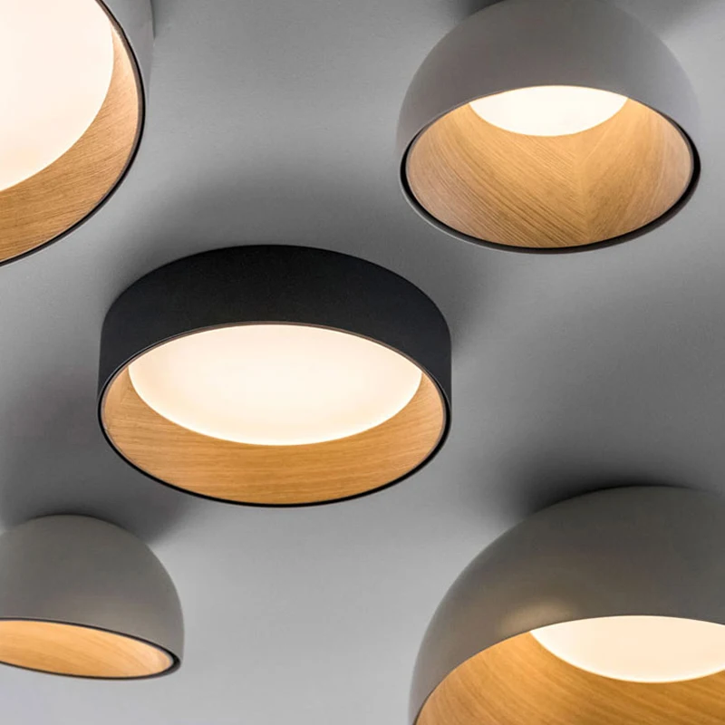 

Bedroom lamp room master bedroom pot cover lamp log Japanese simple modern minimalist led ceiling lamp Nordic decorative lamp