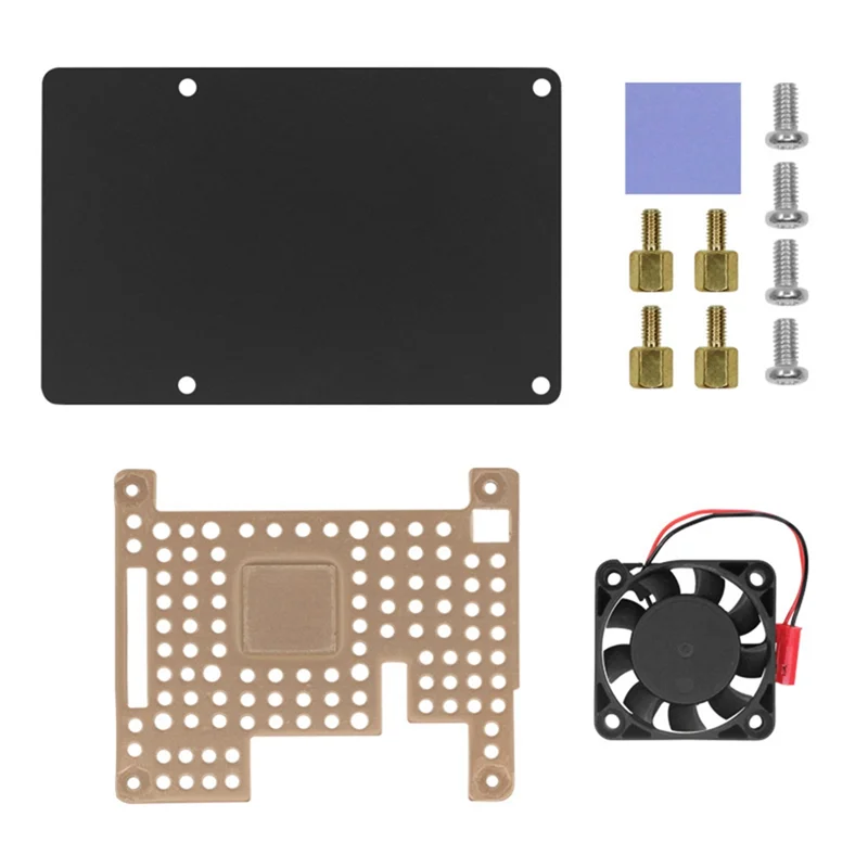 

For 4B/3B+/3B Aluminum Heatsink with Cooling Fan Housing Bracket Protection Case for 4B Gold