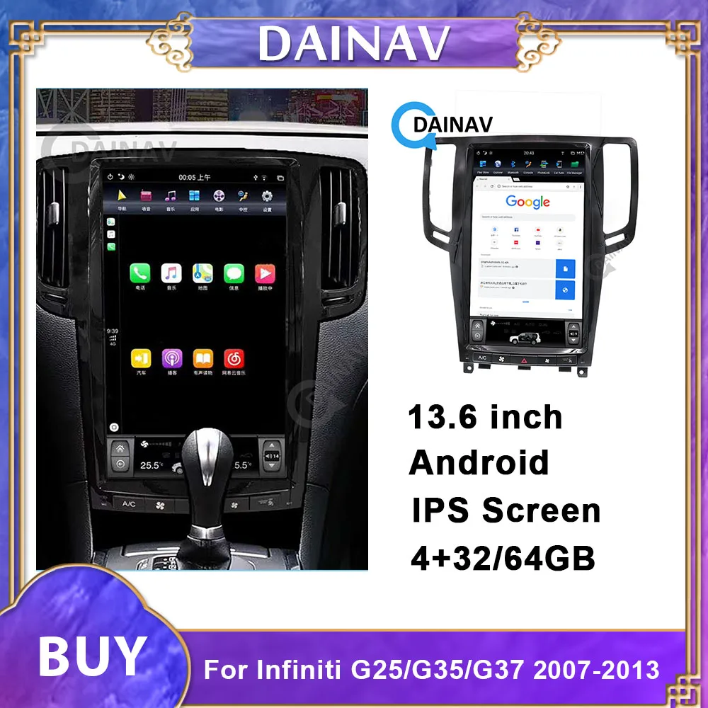 

13.6 inch Car Radio DVD Multimedia Player For Infiniti G25/G35/G37 2007-2013 Car GPS Navigation Auto stereo vertical screen