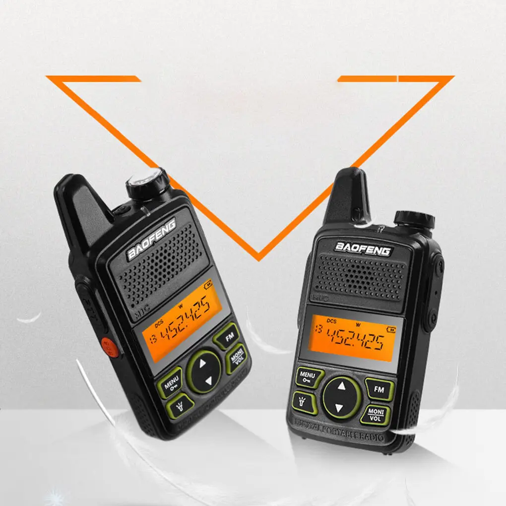 

1 Pair BAOFENG T1 Two Way Radio 400-470Mhz Walkie Talkie Long Range Earpiece Portable Radio UK Plug