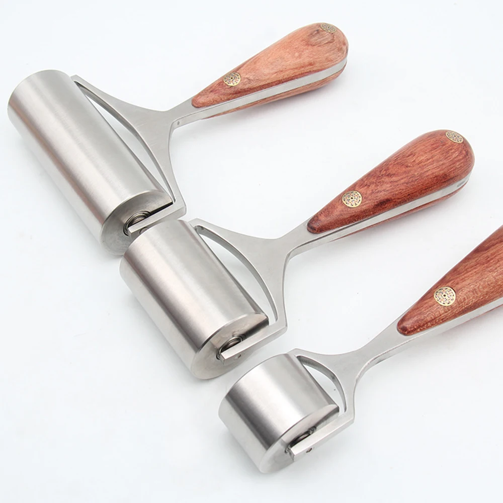 

25/60/90mm Leather Press Edge Roller Wooden Handle Leather Rolling Craft Roller Platen Tools Glue Leather Glue Laminating Roll