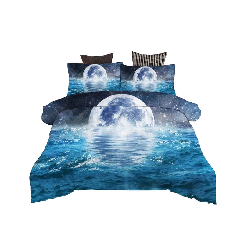 Euro 3D Printed Bedding Set Beach Ocean Scenery Duvet Cover Polyester Queen King Size Comforter Sets Single Double Bed Clothes