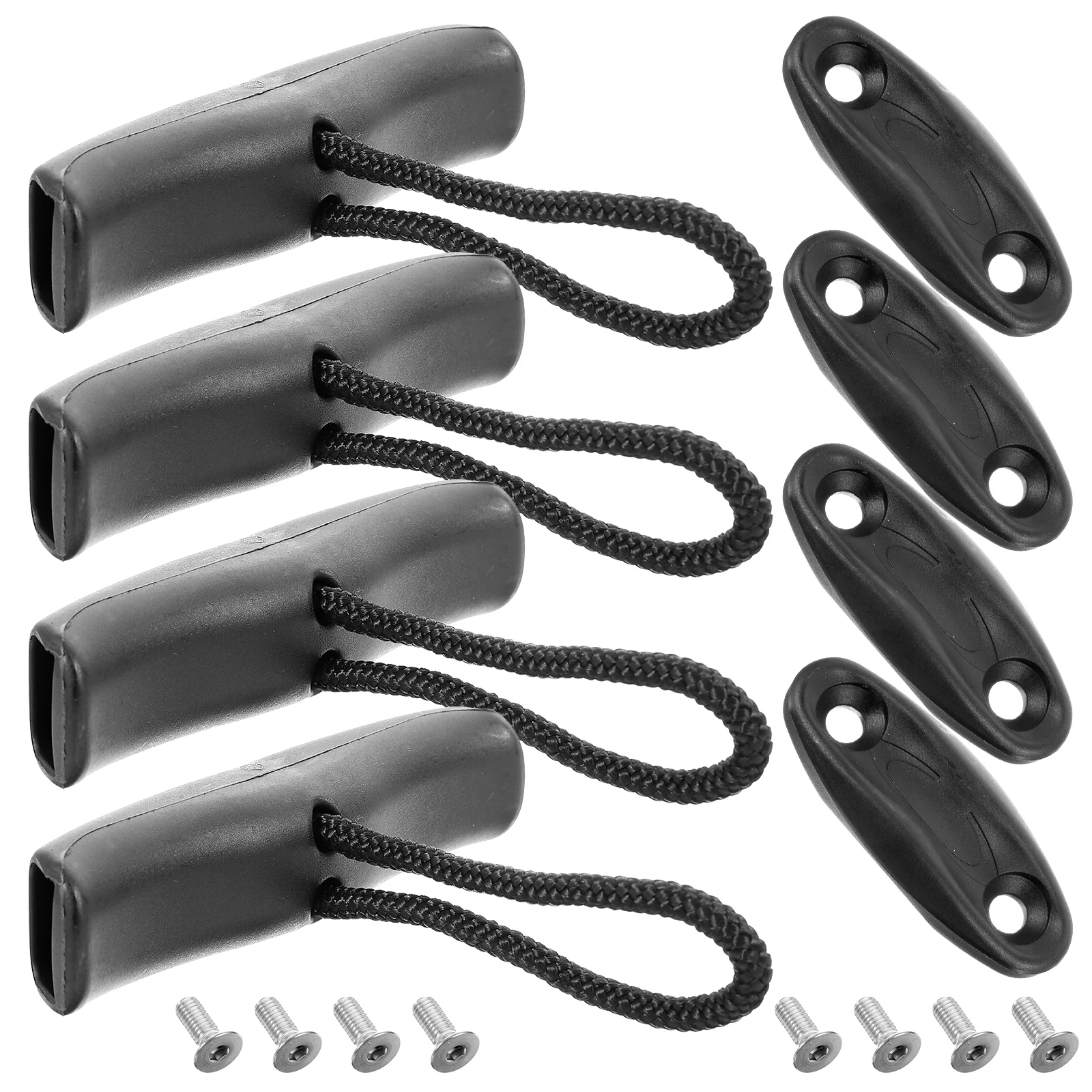 

4 Set Plastic Kayak Pull Handle Kit Carry Handle With Cord Marine Boats Accessories