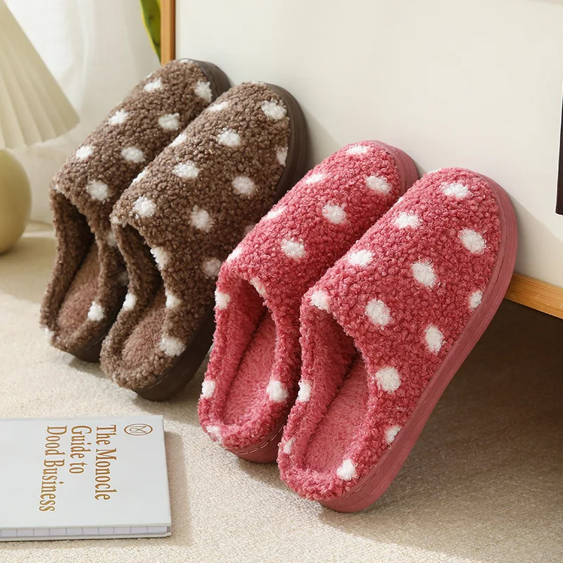 

Рождественские тапочки, зимние теплые женские домашние меховые шлепанцы для пар, короткие плюшевые домашние шлепанцы, нескользящая Мягкая домашняя женская обувь для спальни