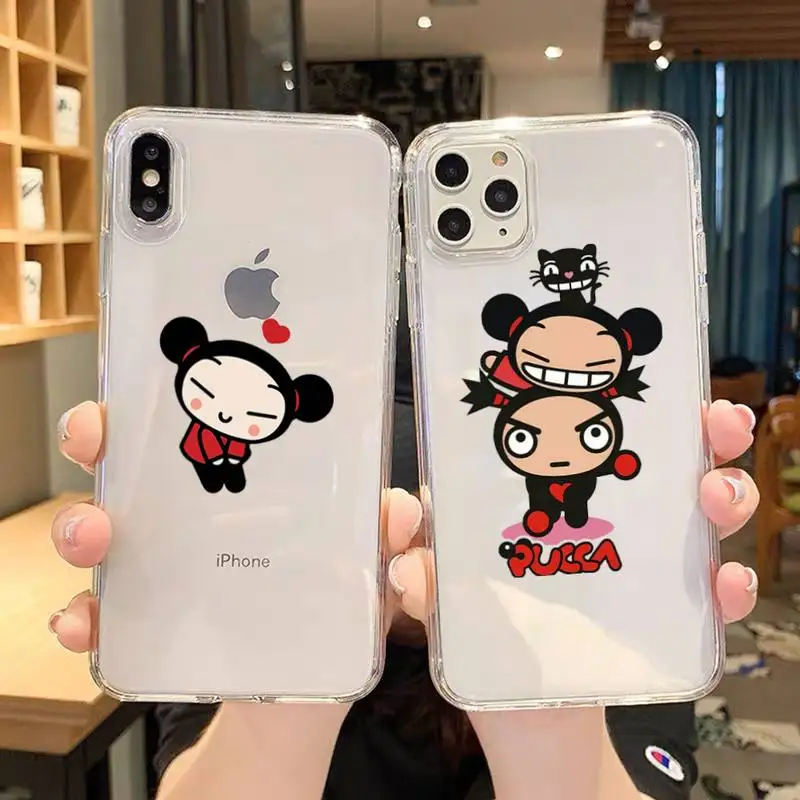 

Милый мультяшный чехол для телефона Pucca Garu для IPhone 13 Pro Max 12 Mini 11 Pro Max SE 2020 5S 6S 7 8 Plus XS X XR прозрачный чехол