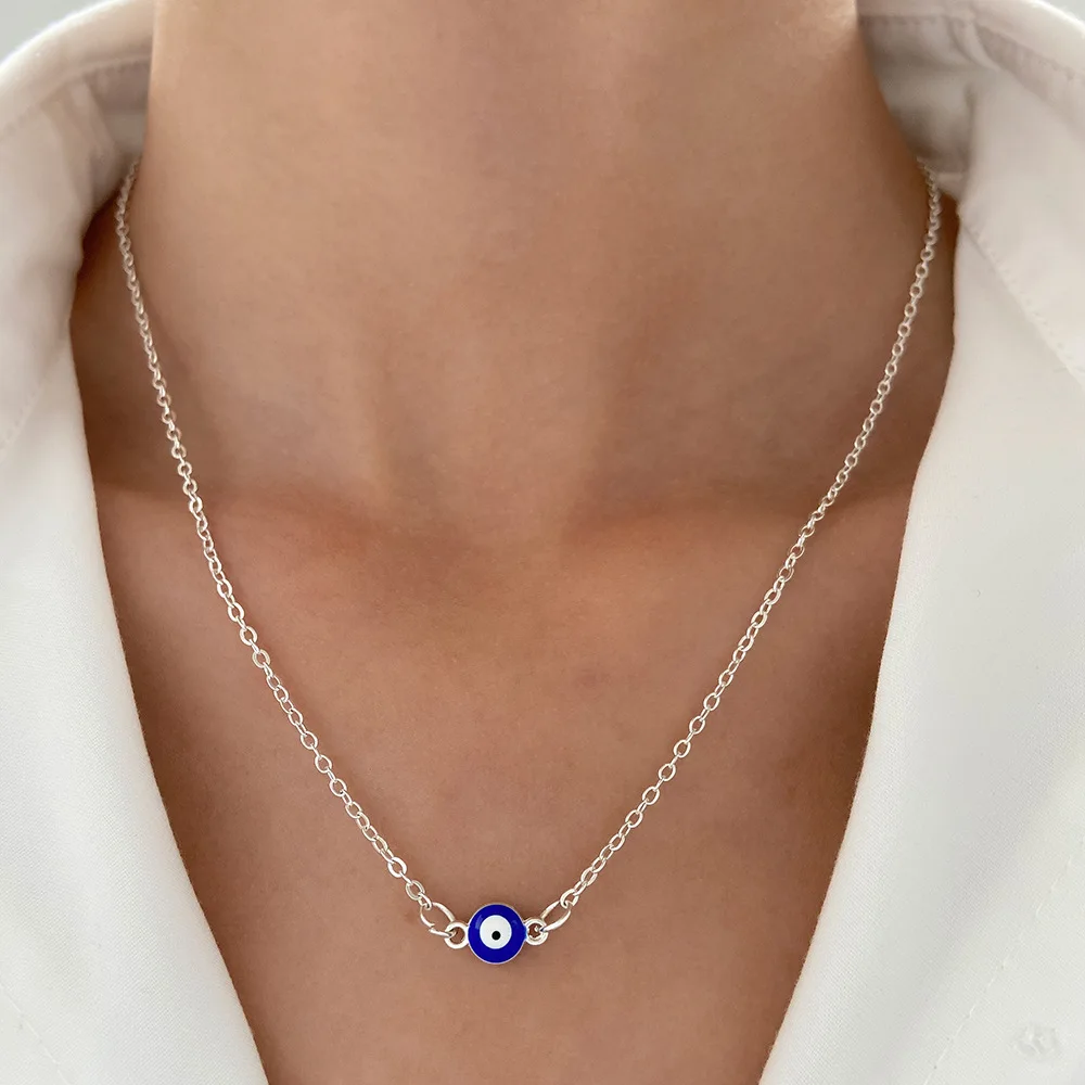 

Simple Fashion Turkish Blue Evil Devil's Eye Necklace Evil Eye Bracelet Anklets Religious Jewelry for Women Girls