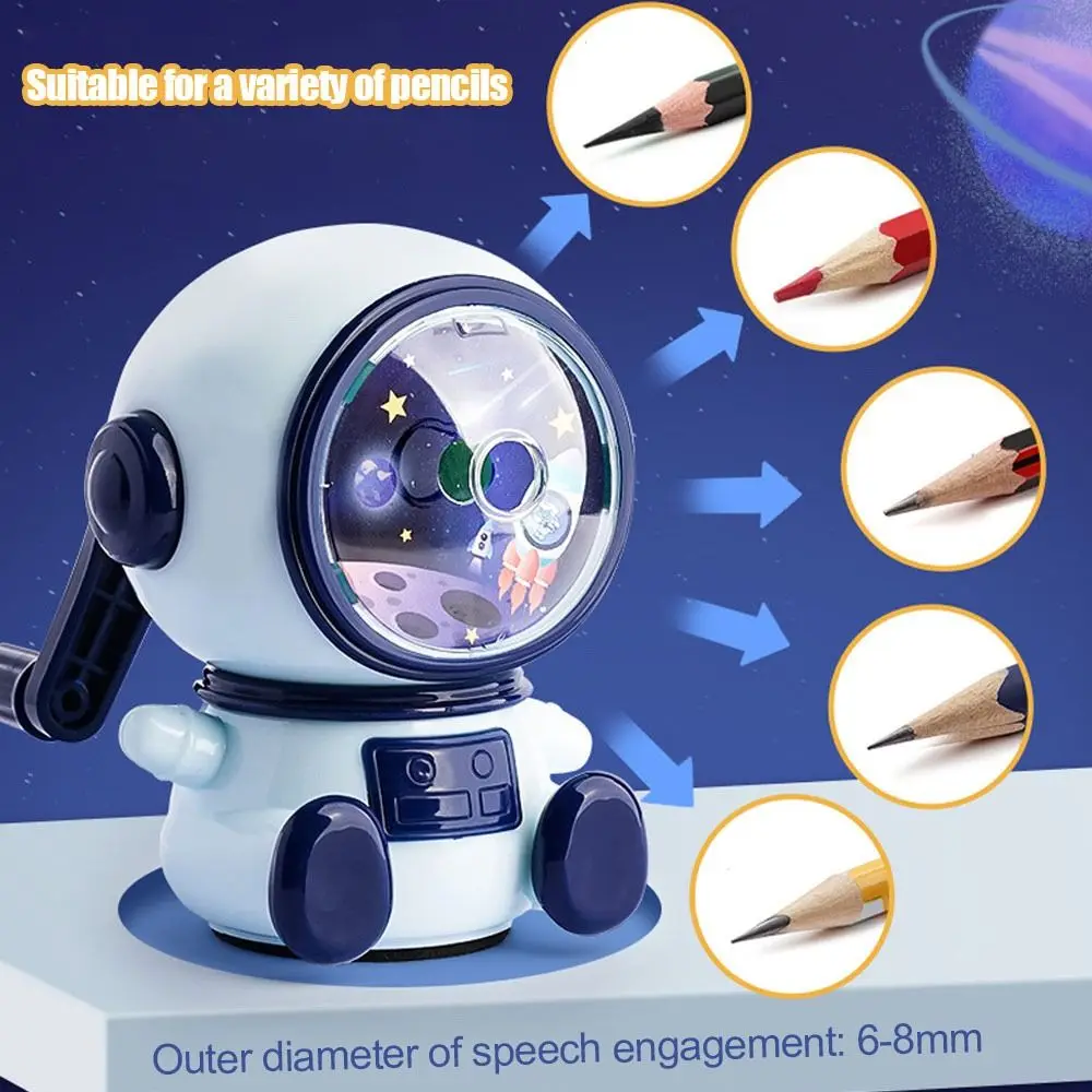 

Creative Astronaut Pencil Sharpener Third Gear Adjustable Pencil Sharpener Hand-cranked Automatically Pencil Sharpener Student