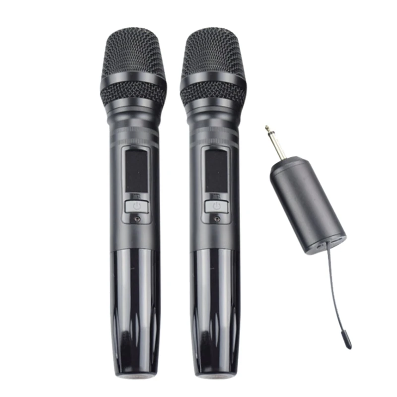 

Hot-UHF Wireless Microphone Speaker System With Receiver 3.5Mm Adapter For Karaoke DJ Speech Amplifier Recording