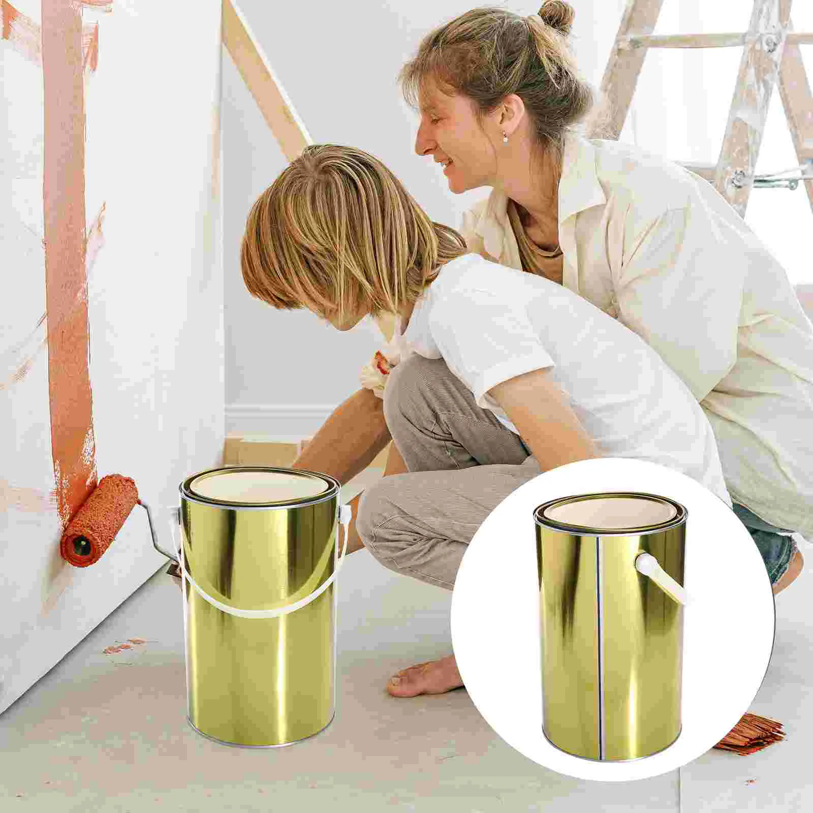 

Can Pigment Handheld Oil Metal Handle Tinplate Container Empty Quart Project Sealing Containers Acrylic Craft Tools Decorating