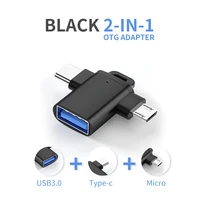 2 in 1 otg adapter usb3 0 female to micro usb male and usb c male connector for xiaomi huawei aluminum alloy on the go converter