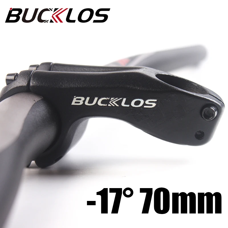 

BUCKLOS Mountain Bike Stem Negative 17 Degrees Handlebar Stem 70mm Durable Aluminum Alloy Stem fit 31.8mm Handlebar Bicycle Part