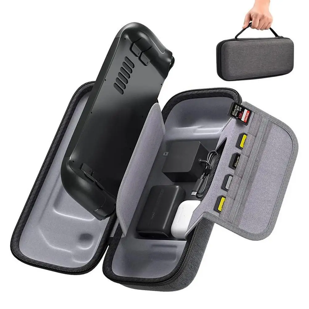 

Game Console Storage Bag Multilayer Carrying Case Multiple Card Slots Host Zipper Suitcase Compatible For Steams Deck
