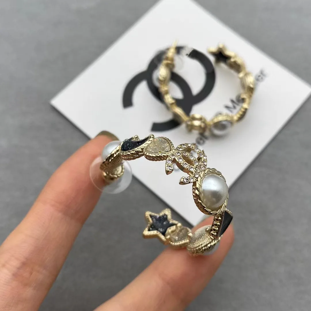 

Spring Superior Quality Moon Star Pearl Vintage Alloy Earrings for Women Jewelry for Women Personalized Gifts