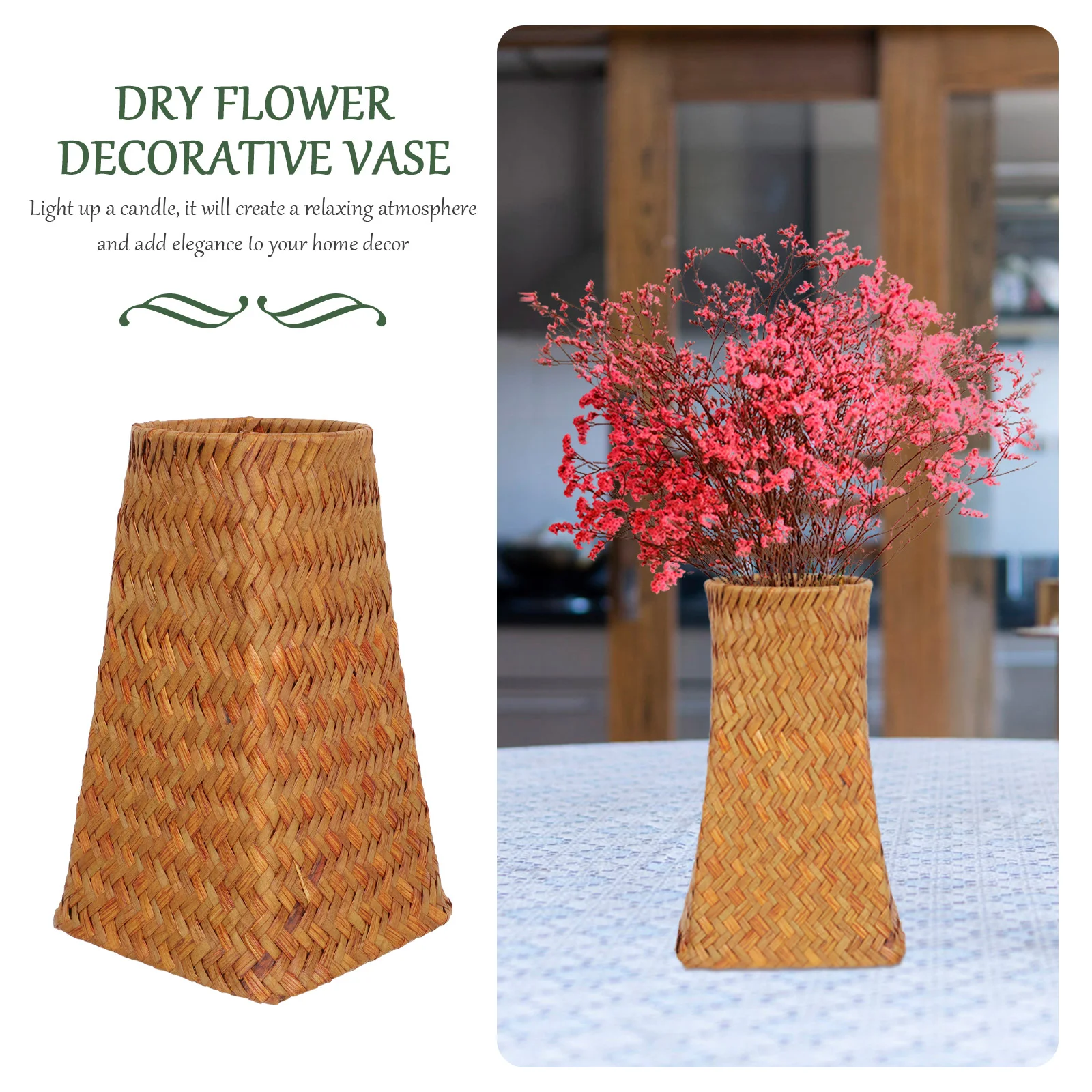 Плетеная ваза банка для карандашей офисный держатель горшка органайзер чехол