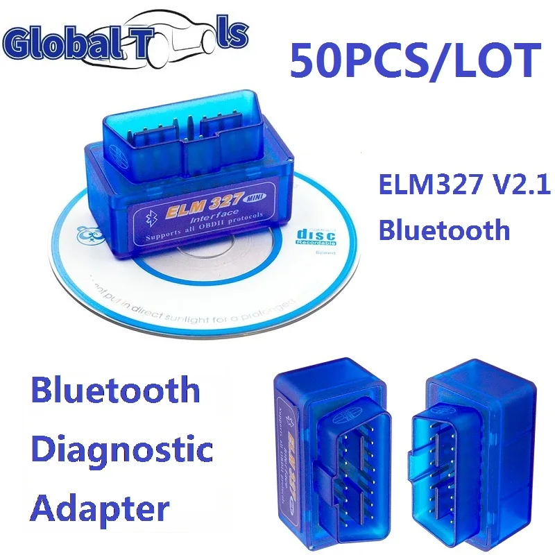 Купи 50 шт., Bluetooth-адаптер ELM327 V2.1 OBD2, автомобильный диагностический инструмент ELM 327, работает на Android адаптер BT Torque/PC V2.1 ELM327 за 7,135 рублей в магазине AliExpress
