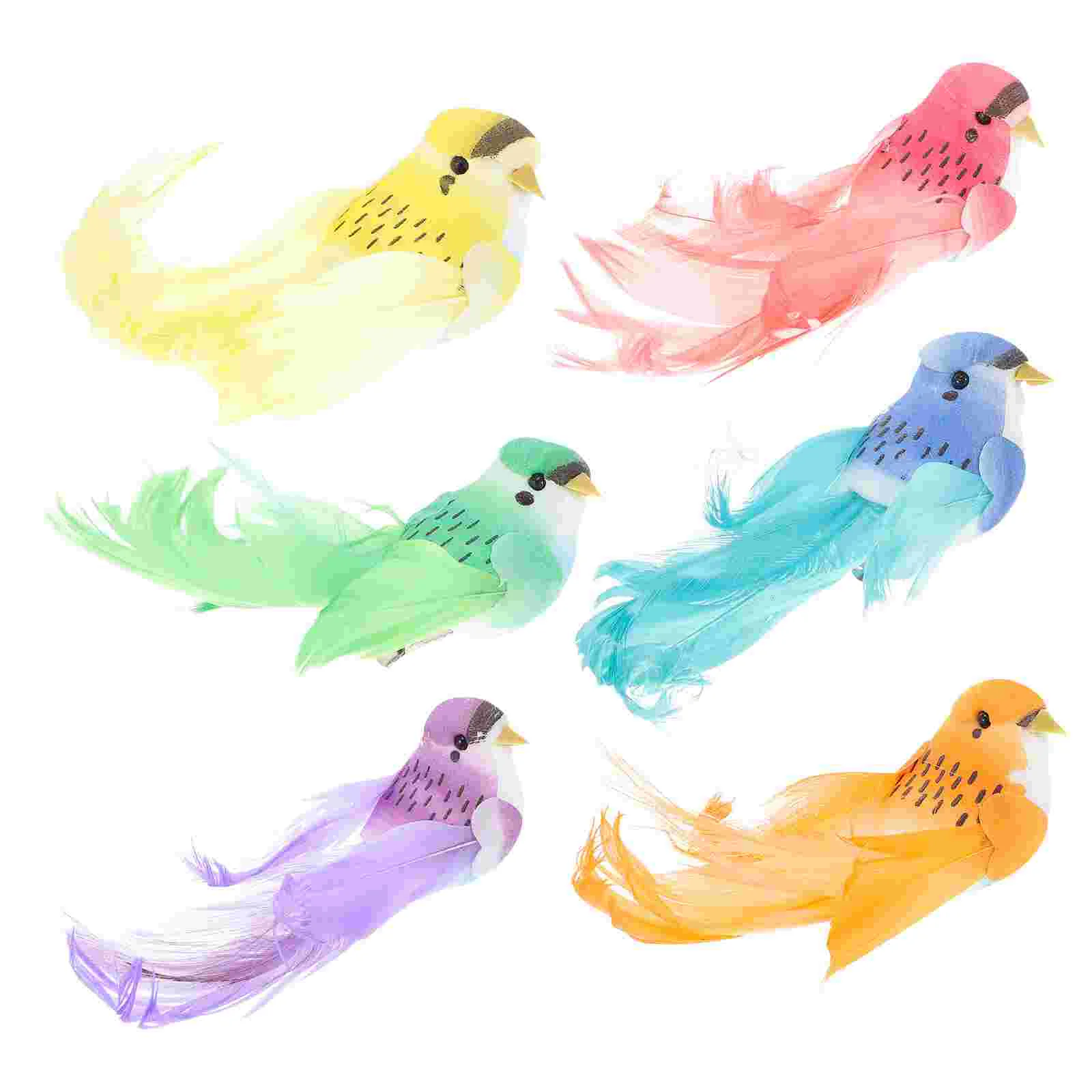 

12 PCS Simulated Birds Miniture Decoration Artificial Bird Love Bird Home Decoration