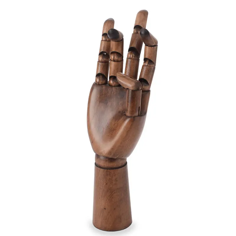 Wooden Artist Articulated Hand Mannequin Hand Art Model Jewelry Display Ring Bracelet Necklace Chain Watch Display Holder Stand