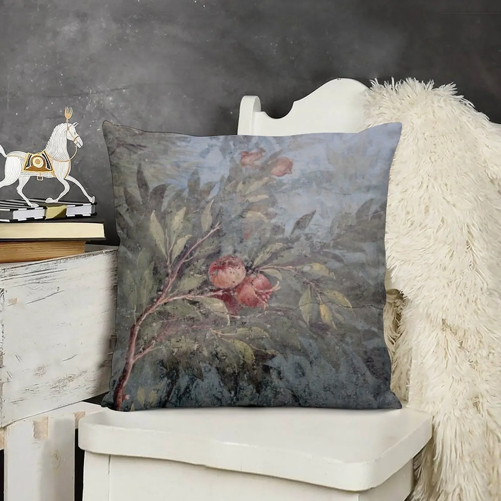 Garden of Livia - Prima Porta гранат и птица Декоративная подушка Мраморный чехол для дивана