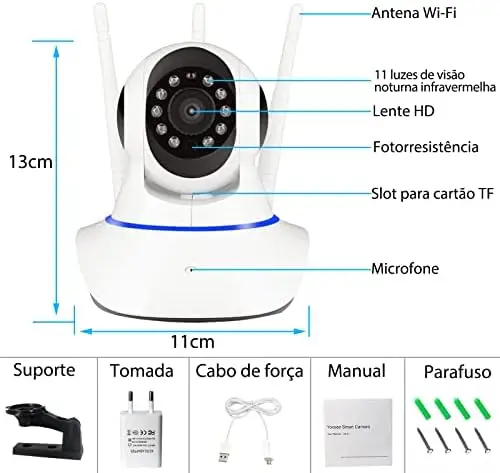 

2023 new Câmeras de vigilância de segurança sem fio Nova Câmera 3 Antenas sem fio Wifi 360° Câmera Bebê de Vigilância