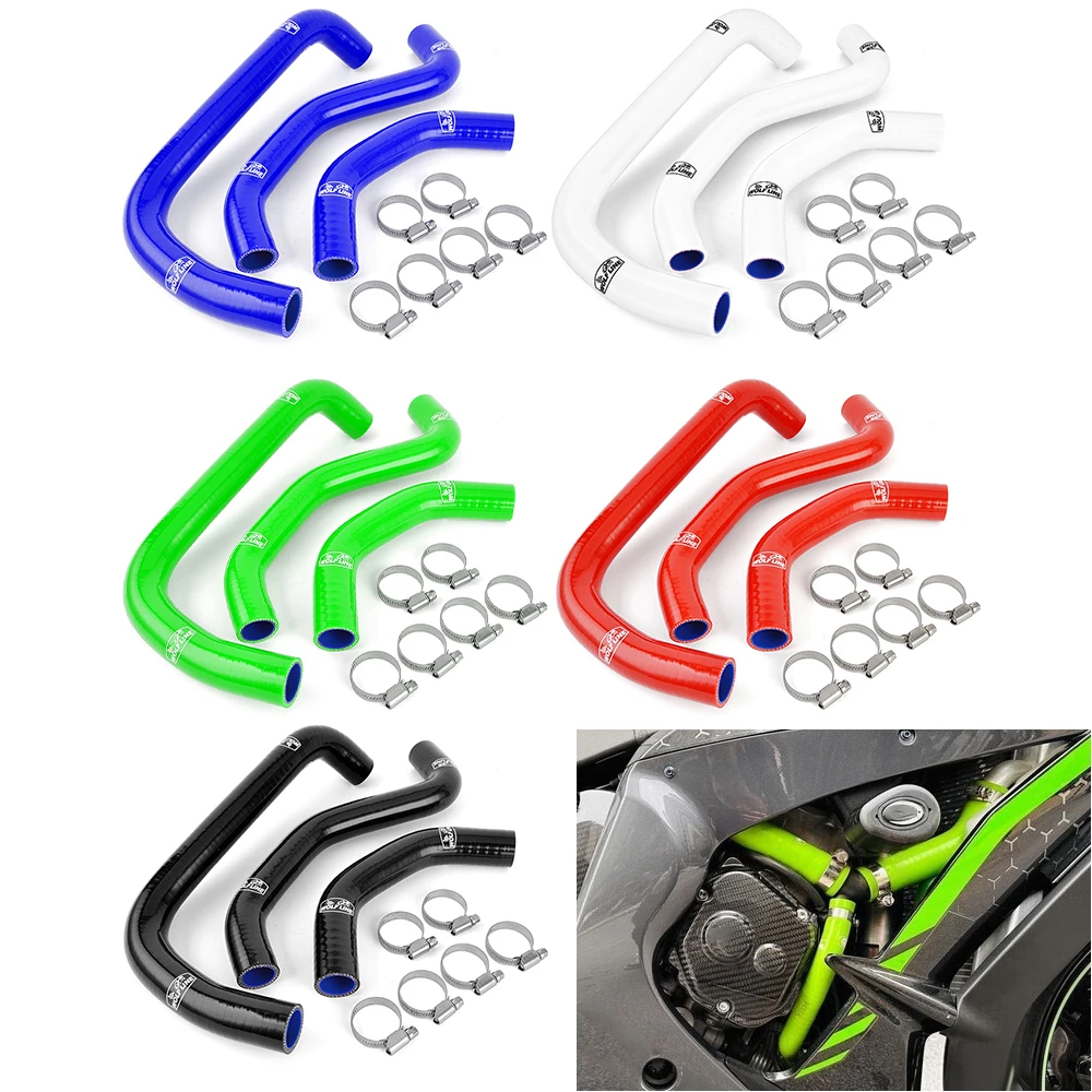 Фото Для Kawasaki ZX-10R ZX-10RR 2021-2025 мотоциклетный силиконовый радиатор, комплект шлангов для охлаждающей жидкости, трубы с водяным охлаждением, трубка №2