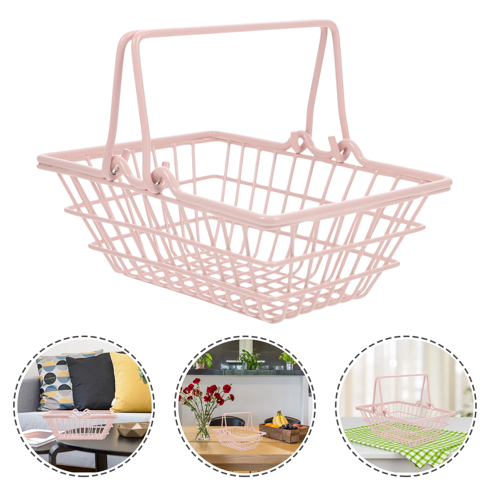 

Cart Shopping Grocery Toy Wire Supermarketmetal Organizingbaskets Model Carts Storage Toddlers Kids Playplayset Kitchen Girl
