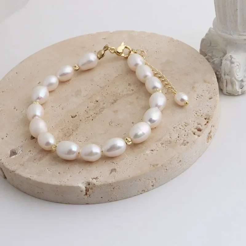 Женские браслеты Minar в стиле Харадзюку из речного жемчуга и бисера медные