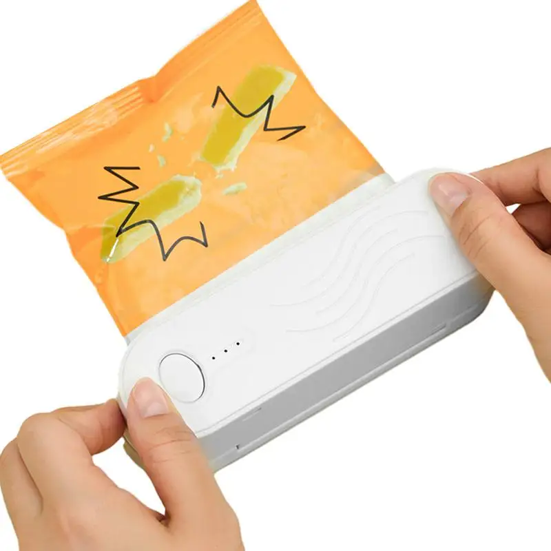 

1200mA USB Mini Heat Bag Sealer Portable Resealer For Plastic Bags Food Storage Chip Cookies Snacks Freshness Heat Vacuum Sealer