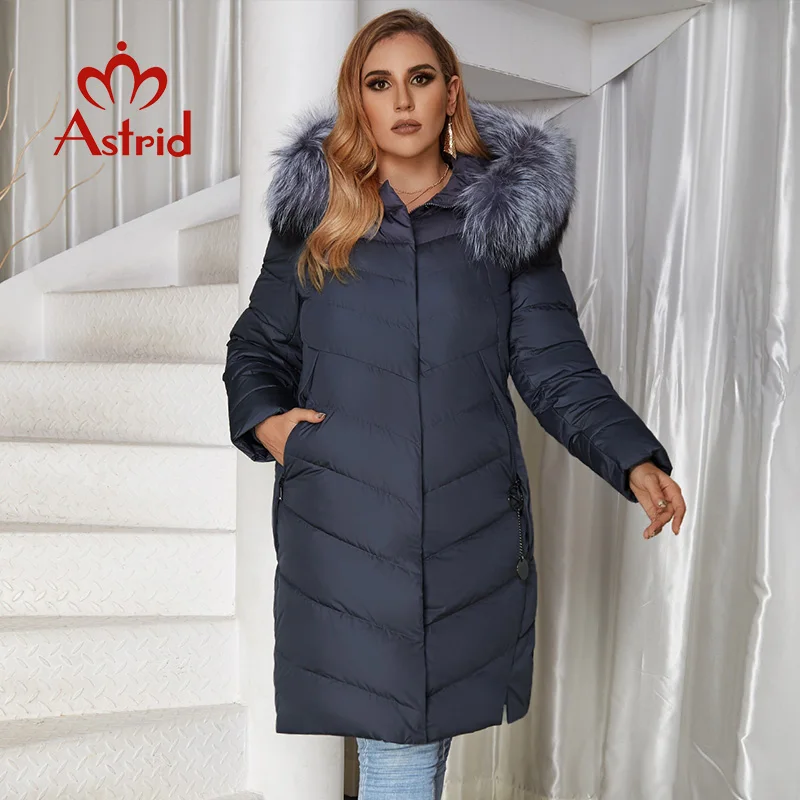 Astrid 2022 Winter New Plus size down jacket women with a fur collar loose clothing outerwear quality women winter coat FR-2160