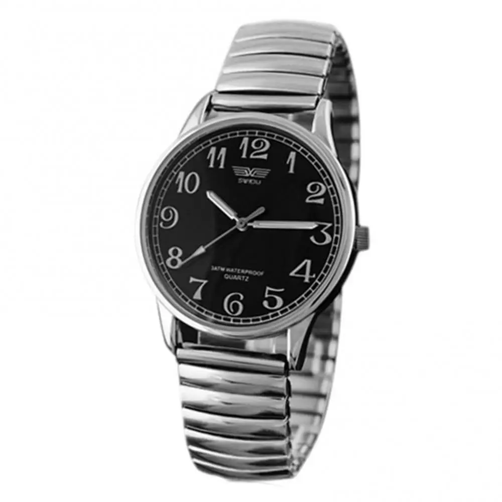 

Men's Women's Couple Lover Elastic Alloy Quartz Analog Wrist Watch Fashion Gift