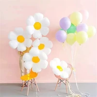 new 2pcs white daisy flower foil balloon sunflower balloons toy ins hot photo props wedding birthday party decorations baby show