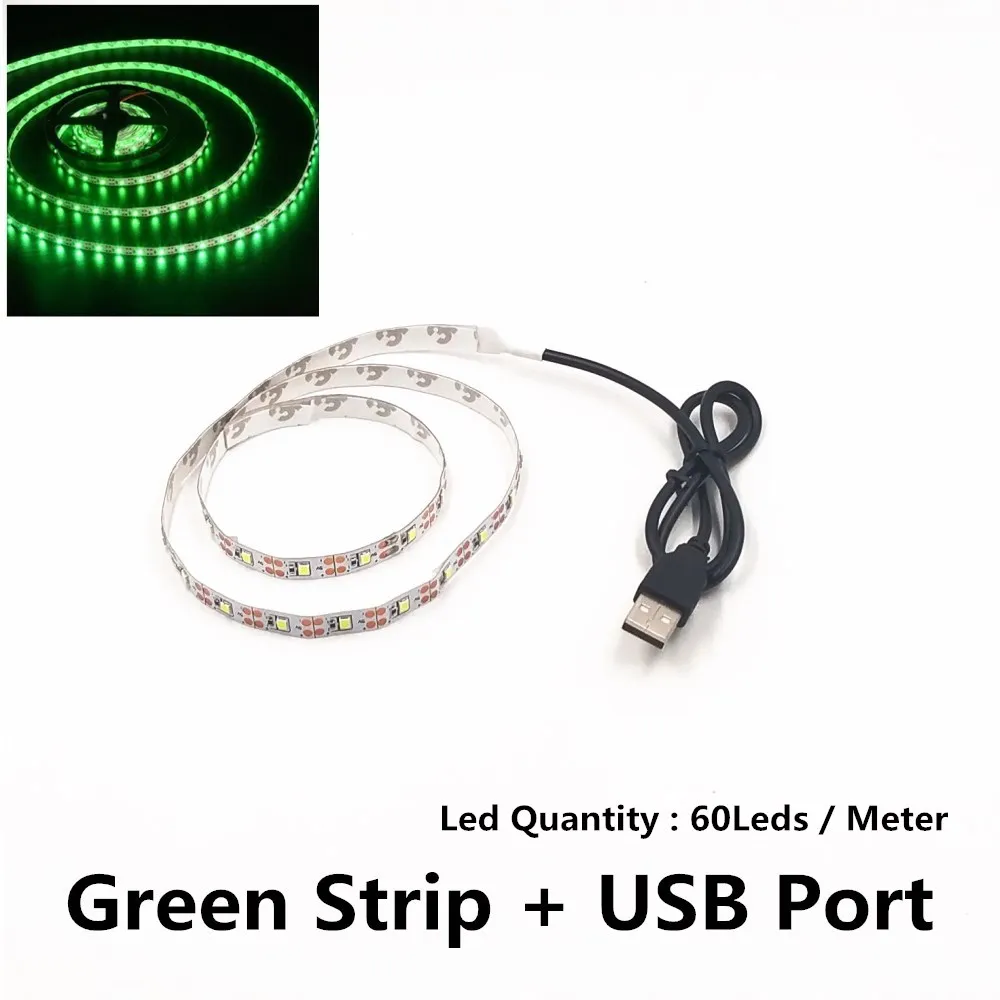 

USB светодиодная лента 2835SMD DC5V Гибкая светодиодная лента 1M 2M 3M 4M 5M HDTV ТВ Настольный экран Фон смещения освещения