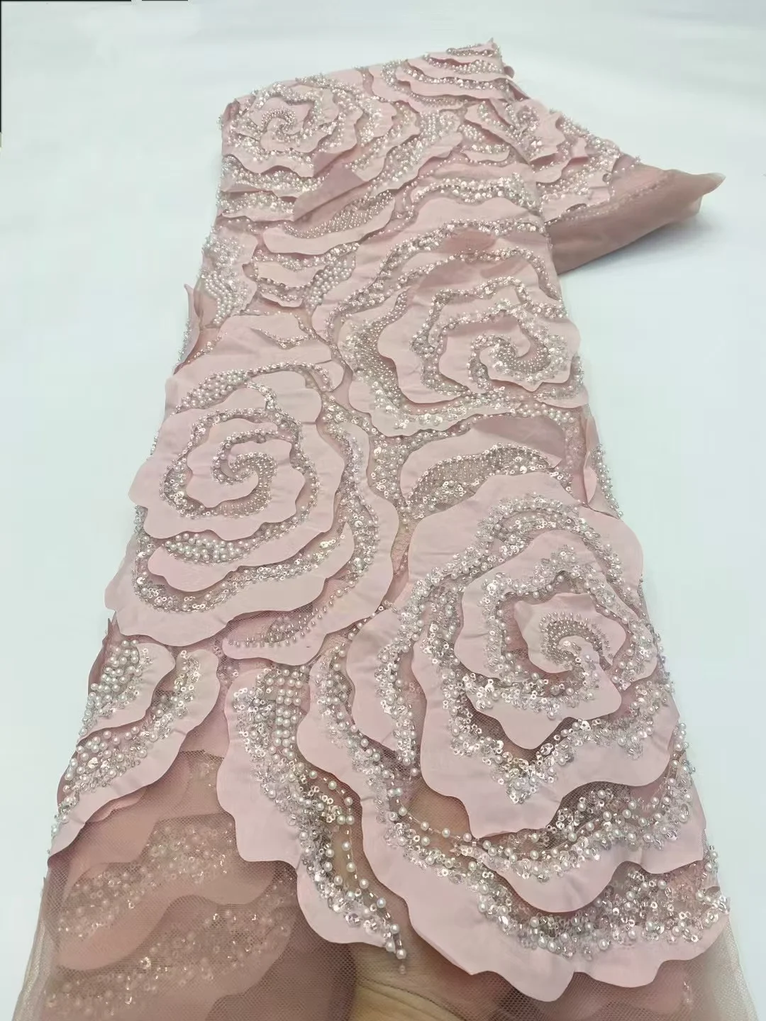 2024 легкая роскошная тюлевая кружевная ткань 5 ярдов новая высококачественная