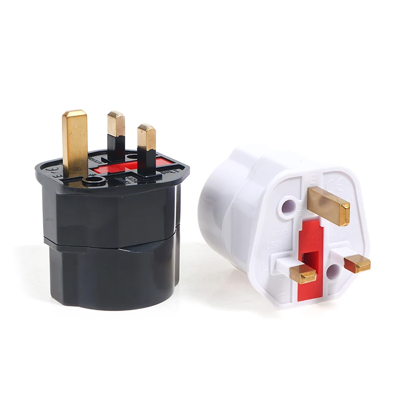 

1PC ABS Environment-friendly Material Black And White 2-position 3-hole 16A AC Universal Adapter European To British Plug