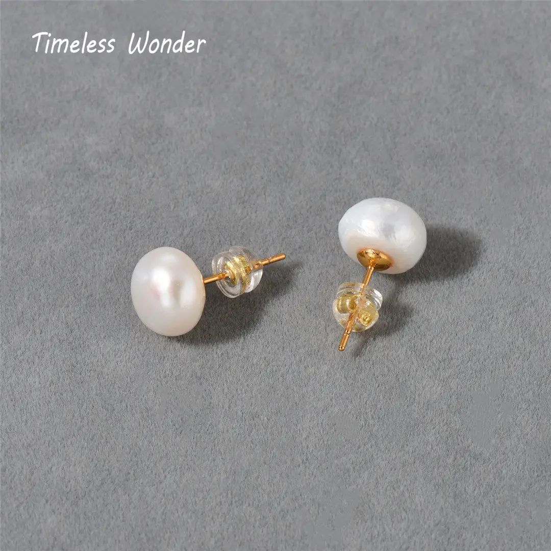 

Timeless Wonder Glam Natural Pearl Geo Stud Earrings for Women Designer Jewelry Party Gift Ins Trendy Top Cute Boho Rare 4537