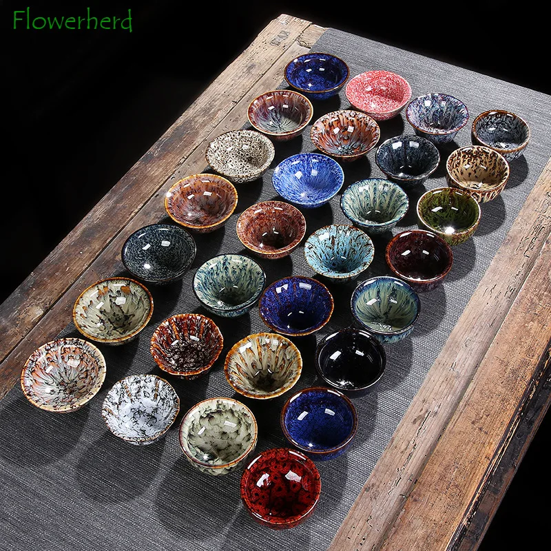 

Ceramic Kiln Changed Teacup Tea Set Teaware Kitchen Accessories Chinese Tea Set Kungfu Tea Set