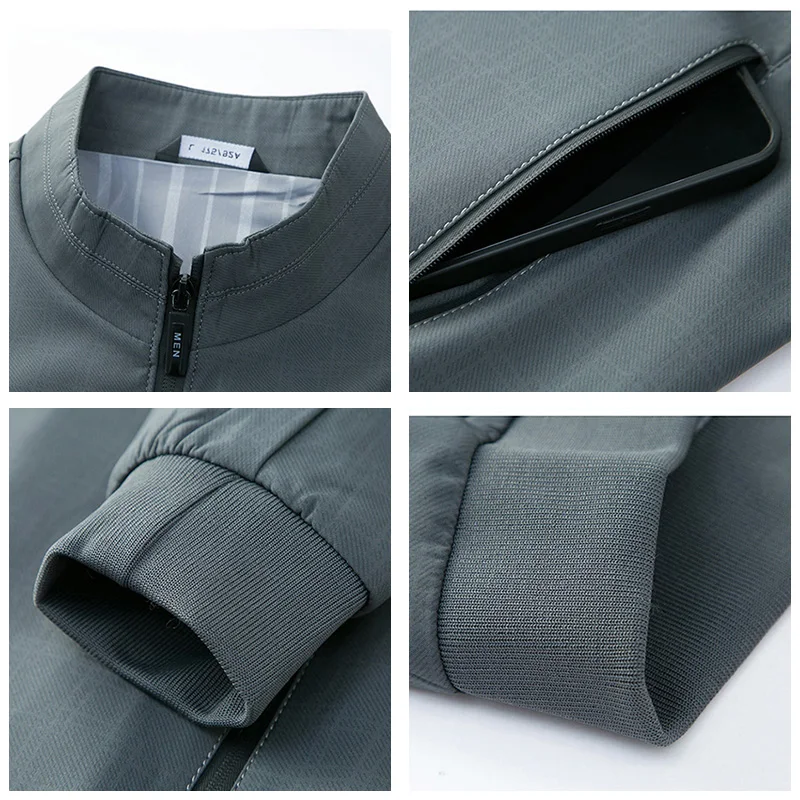 Куртка мужская демисезонная с воротником-стойкой однотонная