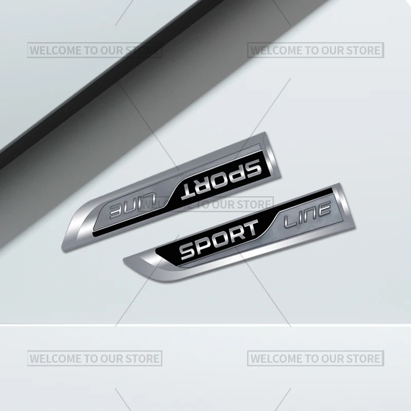 

3D Стайлинг автомобиля, эмблема спортивной линии, боковой значок, металлические наклейки, наклейки на задний багажник для Skoda Citigo Octavia Kodiaq Kamiq Yeti Fabia RS