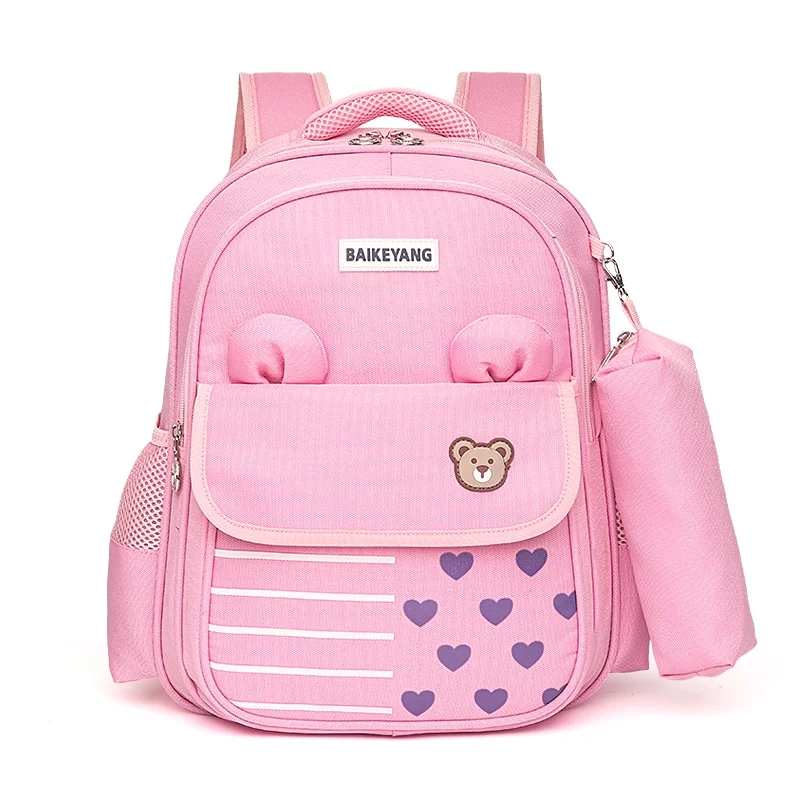 High-capacity Grade 3-6 Primary Children Cute Bear Backpacks 2022 New Girls Boys Fashion All-match Schoolbags with Pen Bag Hot