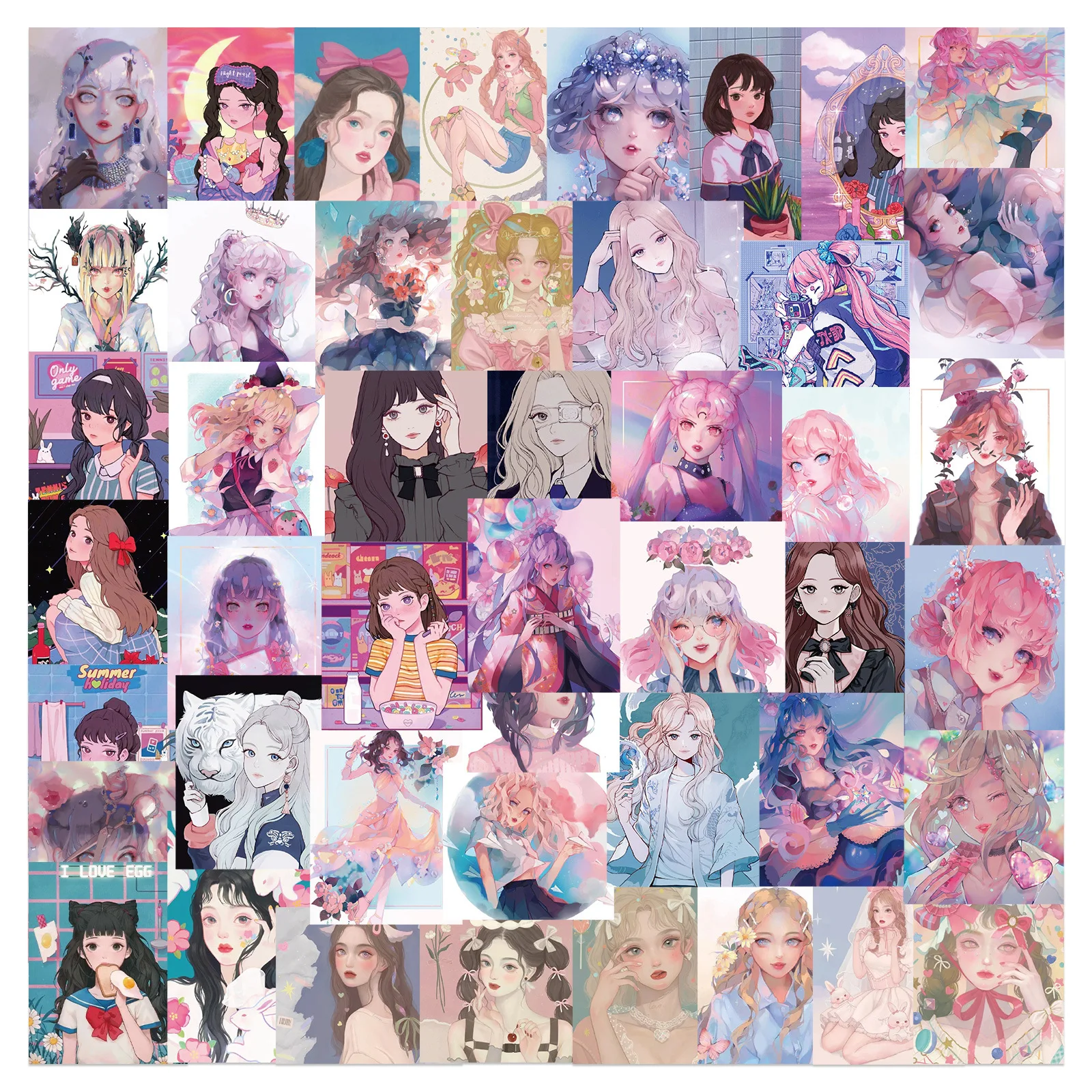 

10/50pcs Cute Sweet Candy Girl Stickers Aesthetic DIY Travel Luggage Guitar Phone Laptop Cool Graffiti Sticker Decal Kid Toy