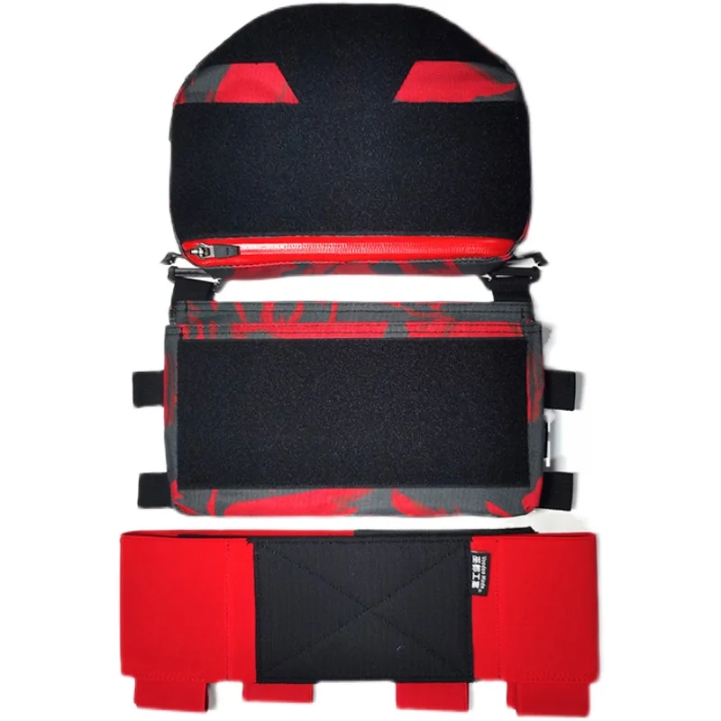 

Red and Gray Chest Hanging Belly Bag Ring Waist Tool Bag Chest Hanging Three-piece Set