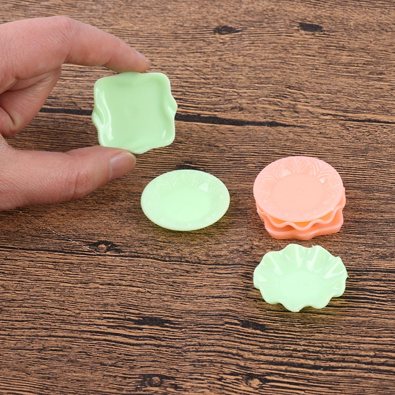 

3Pcs/Lot 1/12 Scale Dollhouse Miniature Green/Pink Dishes Plate Tableware Kitchenware for Food Candy Kid Pretend Play